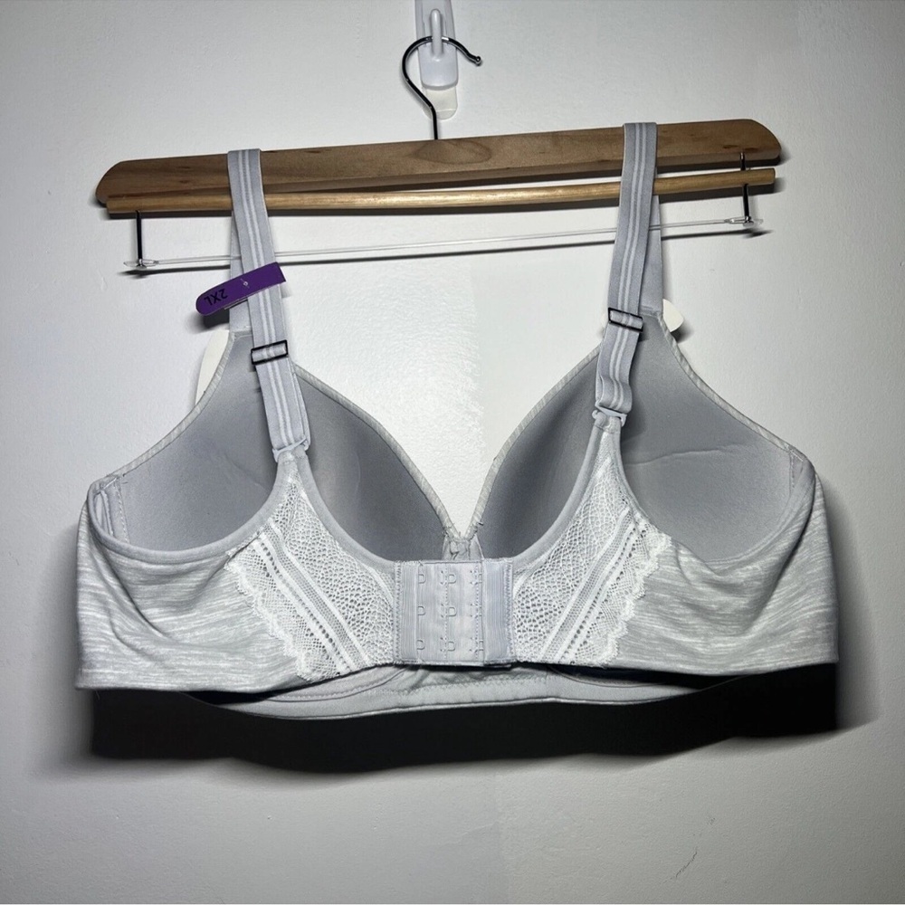 NWT Hanes Ultimate Womens T-Shirt Natural Lift Foam Wirefree Bra DHHU25 Gray 2XL - Picture 6 of 7